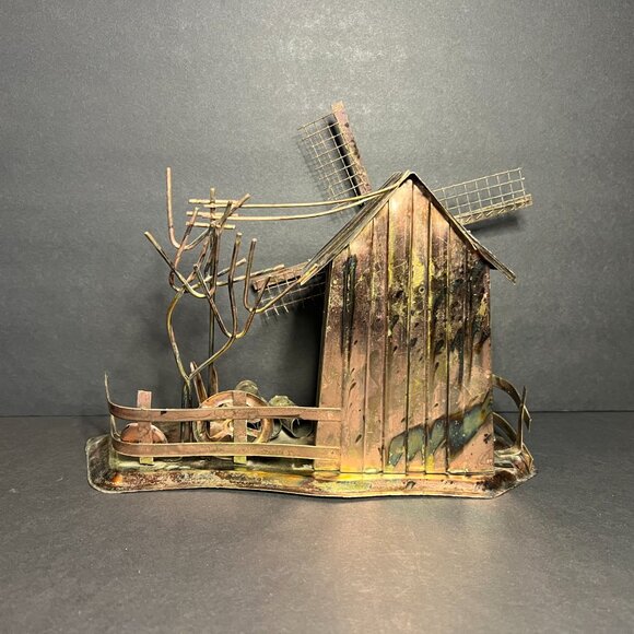 VTG KTC Metal Windmill Sculpture Music Box - Moves & Plays Windmill of Your Mind - Picture 5 of 9